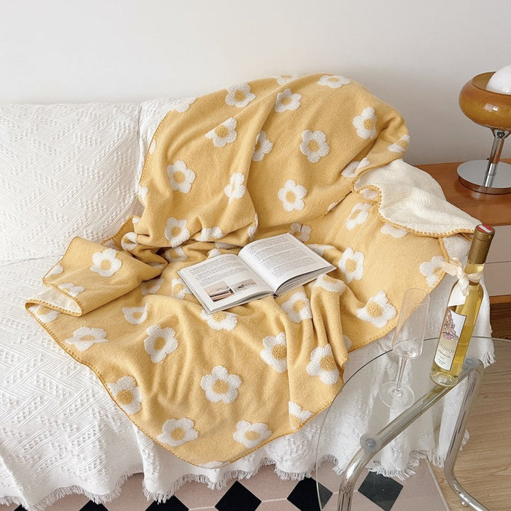 Cotton Floral Blanket for Adults and Kids in Sunflower | Cheerful Cotton Warmth for Everyone | Throw Blankets