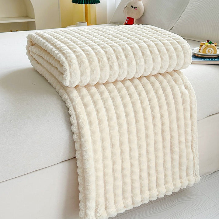 Ridge Textured Plush Throw Blanket for Naps and Chilly Evenings | Ridge Texture for Cosy Naps | Throw Blankets