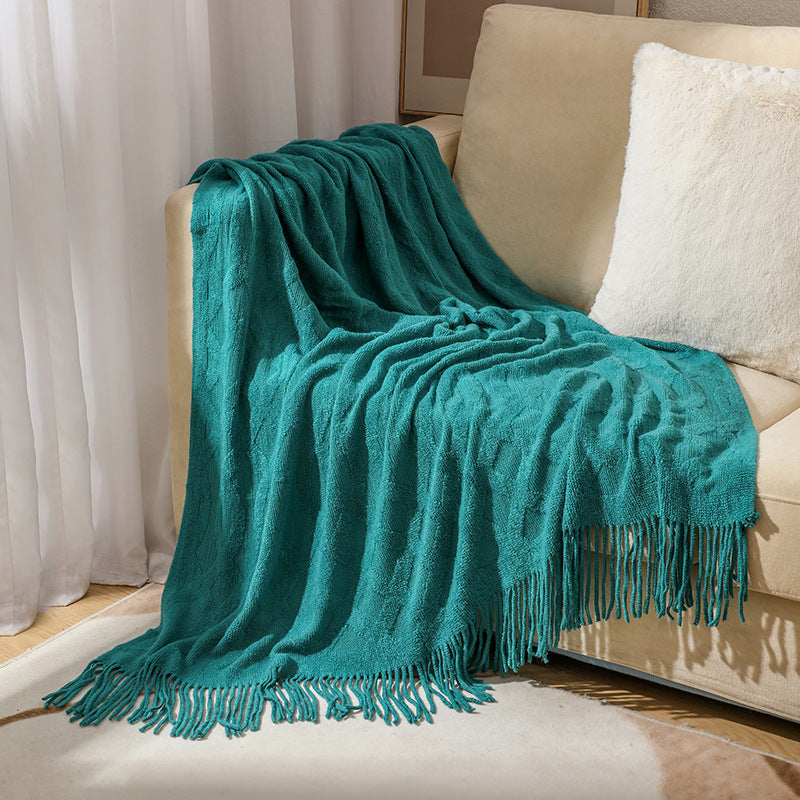 Premium Textured Knit Blanket for Indoor and Outdoor Use | Textured Knit Style in Six Colours | Throw Blankets
