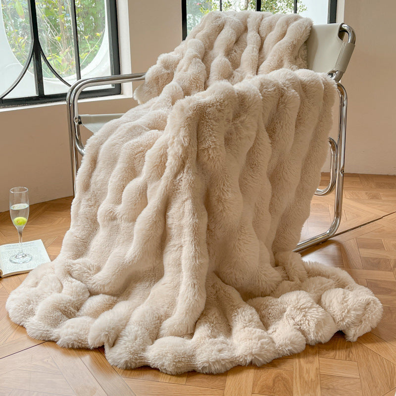 Luxurious Wave Textured Soft Throw Blanket in Six Colours | Wave Texture and Plush Softness | Throw Blankets
