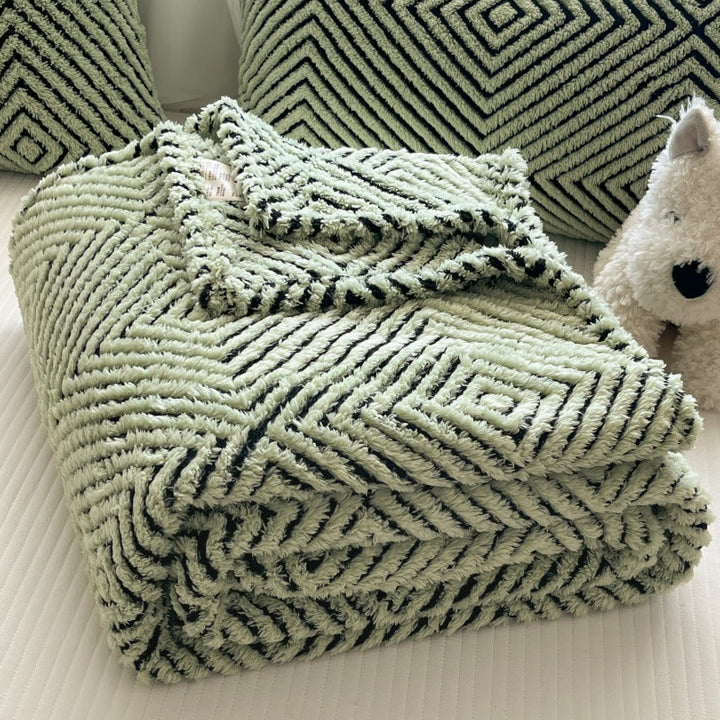 Geometric Pattern Decorative Throw Blanket for Bed and Sofa | Geometric Pattern Comfort | Throw Blankets