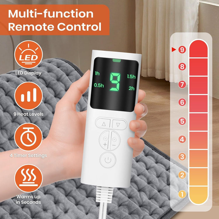 Electric Heated Massage Wrap with Remote and Auto Shut-Off | Heat and Massage for Relaxing | Heated Blankets