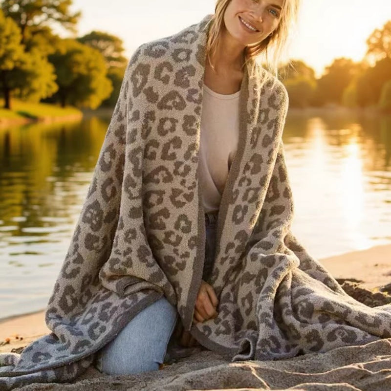 Luxury Soft Leopard Print Plush Throw Blanket for Sofa | Leopard Print Plush Comfort | Throw Blankets