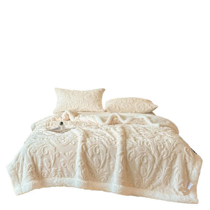 Reversible Embossed Sherpa Plush Throw Blanket for Cold Nights | Reversible Plush with Embossed Pattern | Fleece Blankets