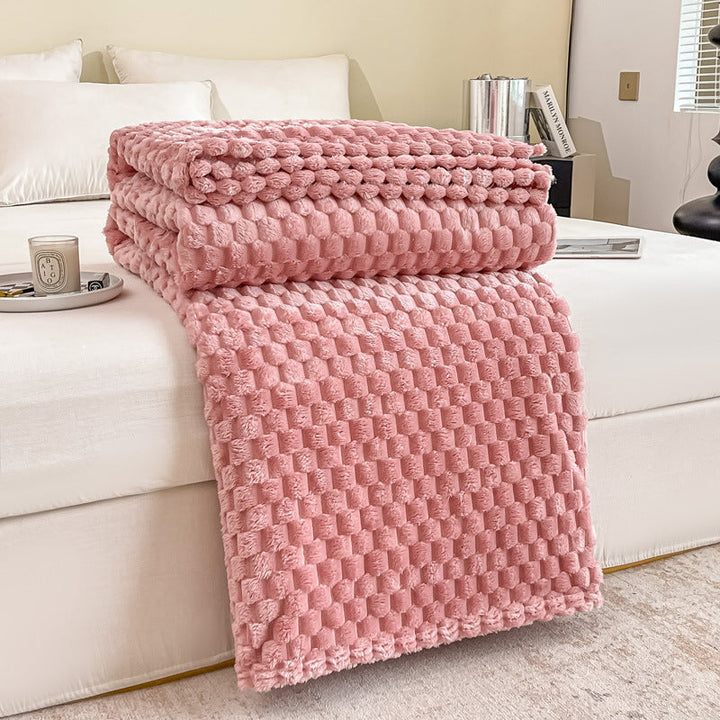Luxurious Textured Plush Throw Blanket in Five Fresh Colours | Textured Plush in Fresh Shades | Throw Blankets