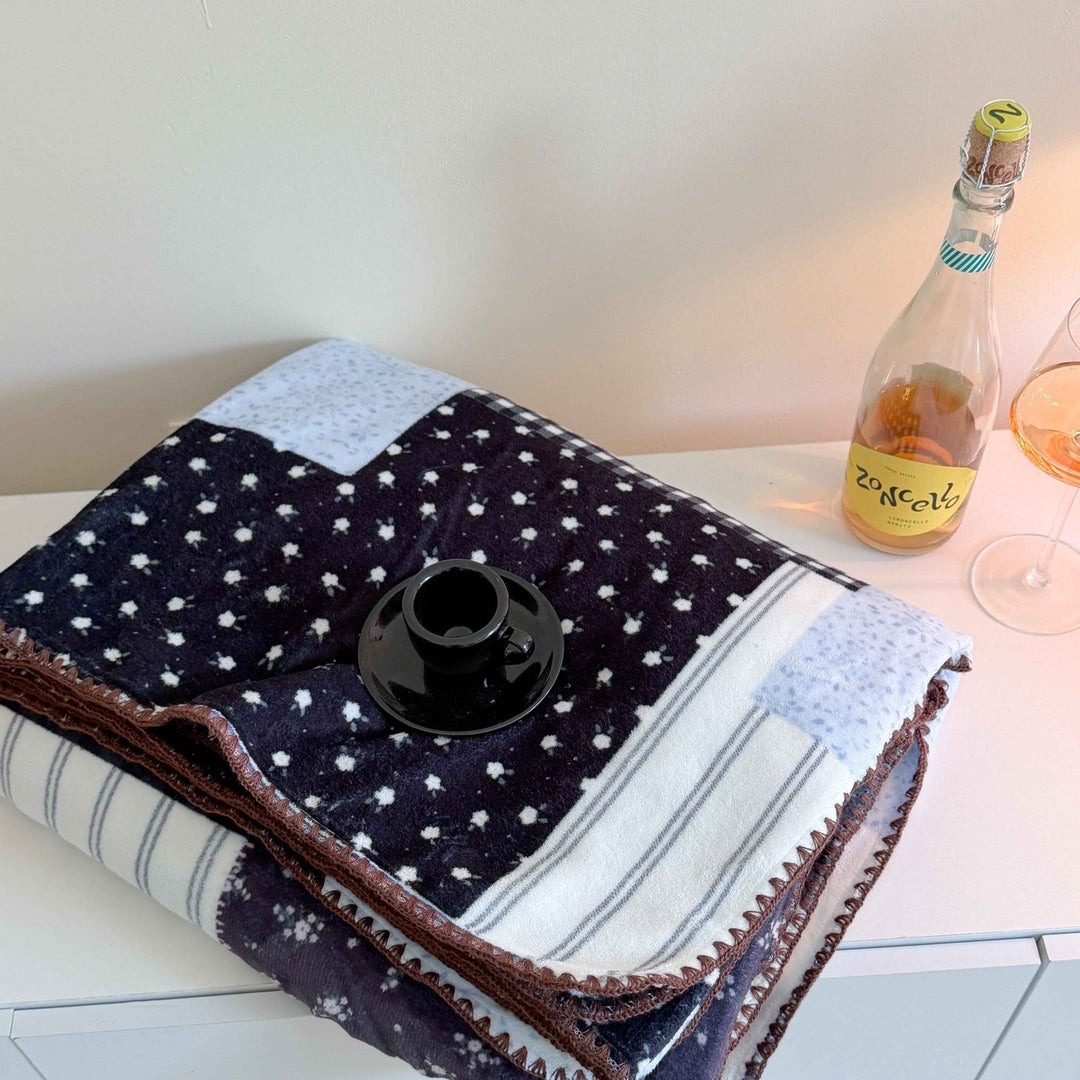 Animal and Check Print Throw Blanket in Leopard Red and Blue | Playful Prints for Cosy Spaces | Throw Blankets