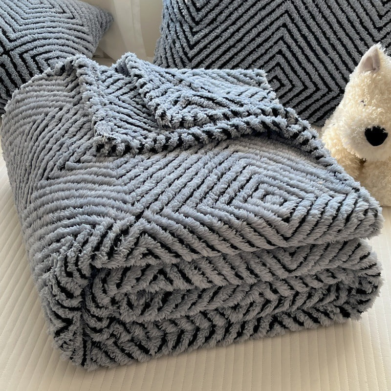 Geometric Pattern Decorative Throw Blanket for Bed and Sofa | Geometric Pattern Comfort | Throw Blankets