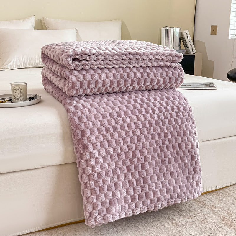 Luxurious Textured Plush Throw Blanket in Five Fresh Colours | Textured Plush in Fresh Shades | Throw Blankets