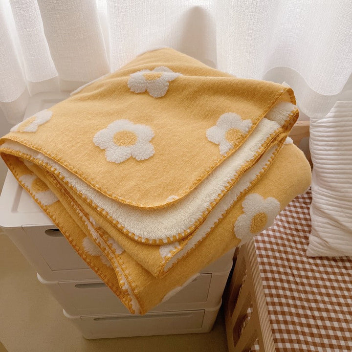 Cotton Floral Blanket for Adults and Kids in Sunflower | Cheerful Cotton Warmth for Everyone | Throw Blankets