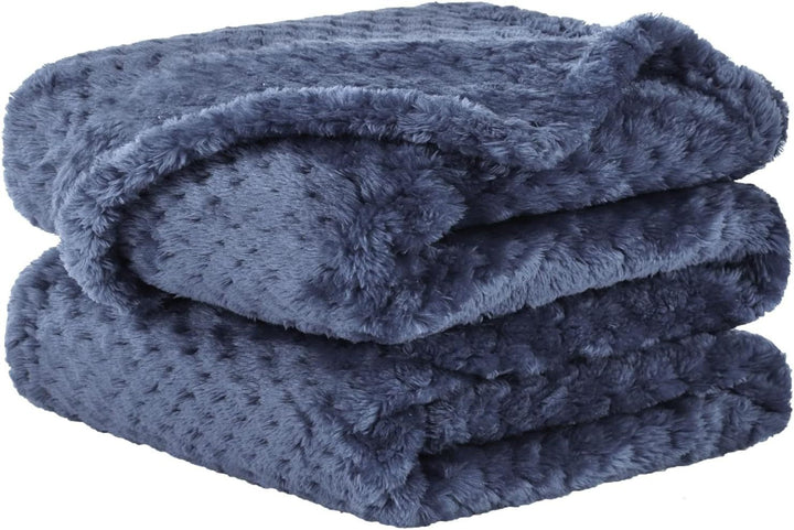 Ultra Soft Plush Throw Blanket in Grey and Blue for Movie Nights | Plush Softness for Movie Nights | Throw Blankets