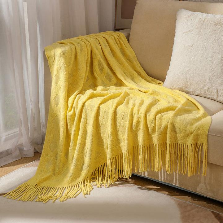Premium Textured Knit Blanket for Indoor and Outdoor Use | Textured Knit Style in Six Colours | Throw Blankets