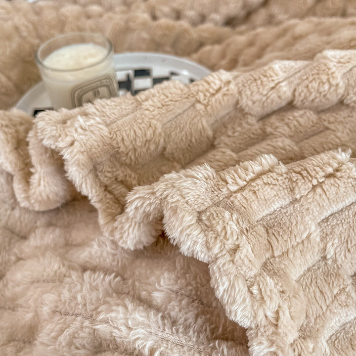 Luxurious Textured Plush Throw Blanket in Five Fresh Colours | Textured Plush in Fresh Shades | Throw Blankets