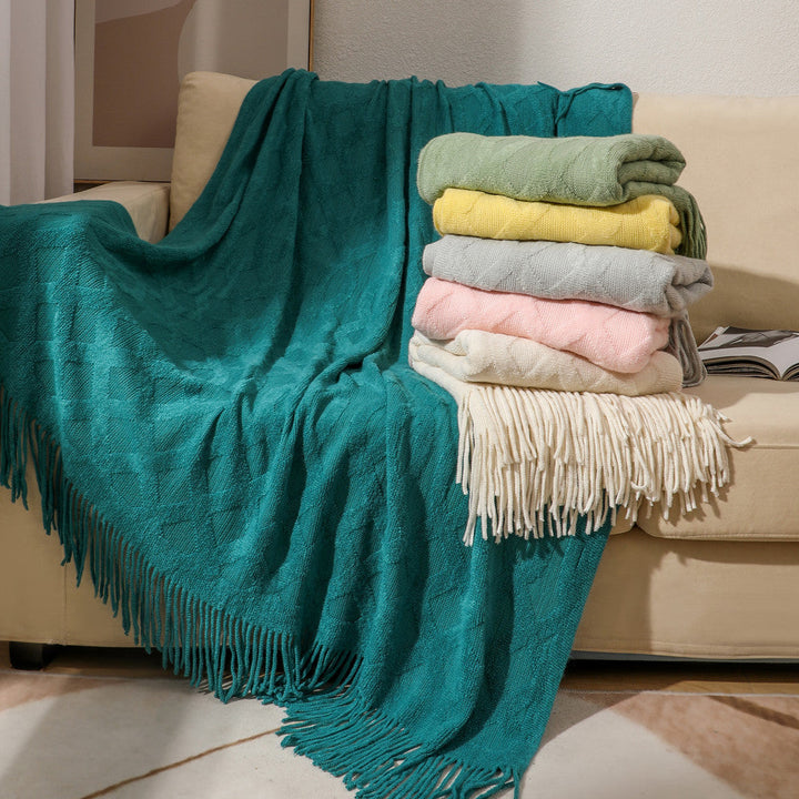 Premium Textured Knit Blanket for Indoor and Outdoor Use | Textured Knit Style in Six Colours | Throw Blankets
