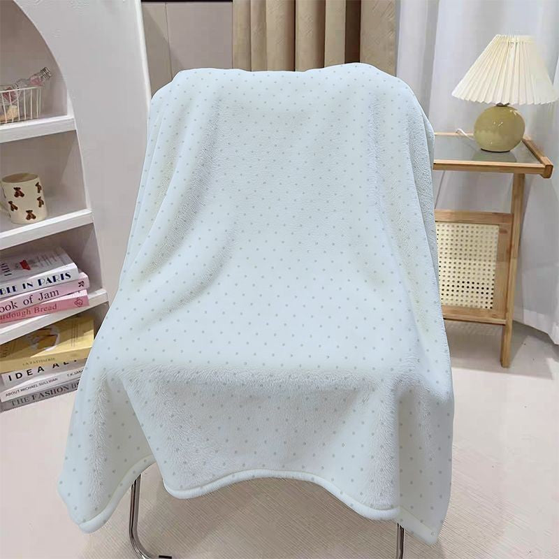 Cozy Dot Pattern Plush Throw Blanket for Sofa and Bed | Dotted Plush Comfort at Home | Throw Blankets