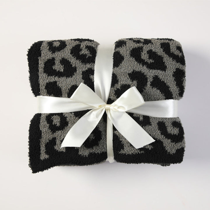 Leopard Print Plush Throw Blanket in Neutral Shades | Neutral Leopard Print Warmth | Throw Blankets