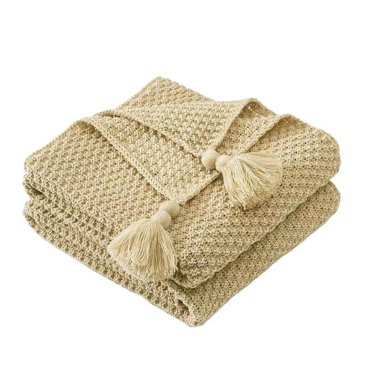 Cozy Woven Throw Blanket with Tassel Edges in Five Colours | Woven Softness with Tassel Edges | Throw Blankets