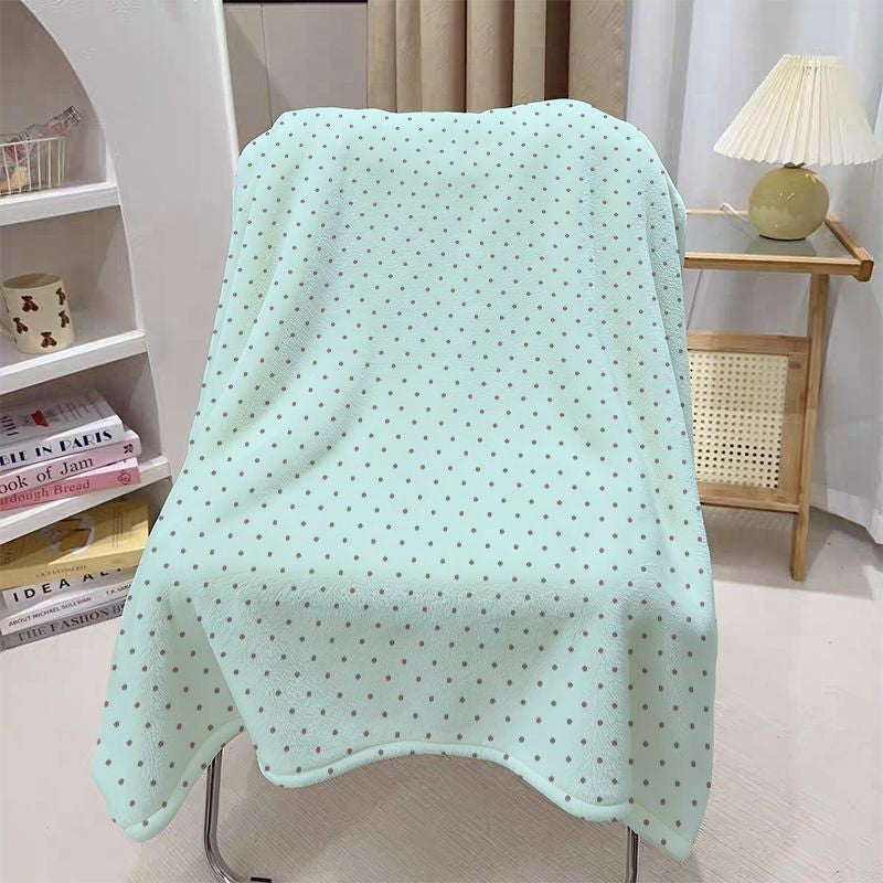 Cozy Dot Pattern Plush Throw Blanket for Sofa and Bed | Dotted Plush Comfort at Home | Throw Blankets