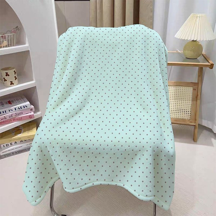 Cozy Dot Pattern Plush Throw Blanket for Sofa and Bed | Dotted Plush Comfort at Home | Throw Blankets