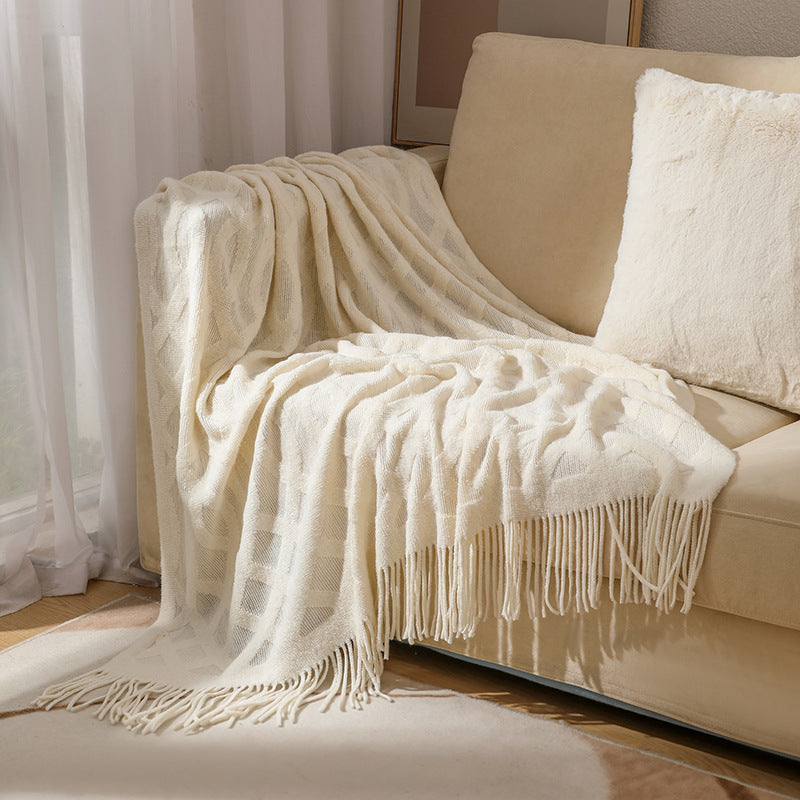 Premium Textured Knit Blanket for Indoor and Outdoor Use | Textured Knit Style in Six Colours | Throw Blankets