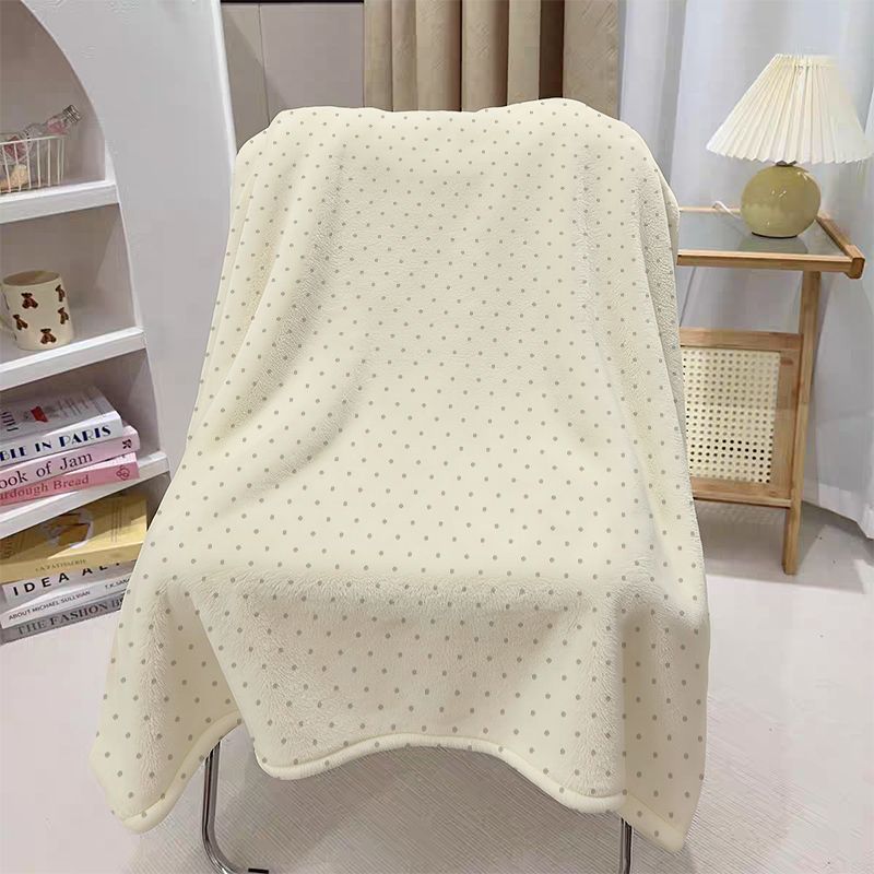 Cozy Dot Pattern Plush Throw Blanket for Sofa and Bed | Dotted Plush Comfort at Home | Throw Blankets