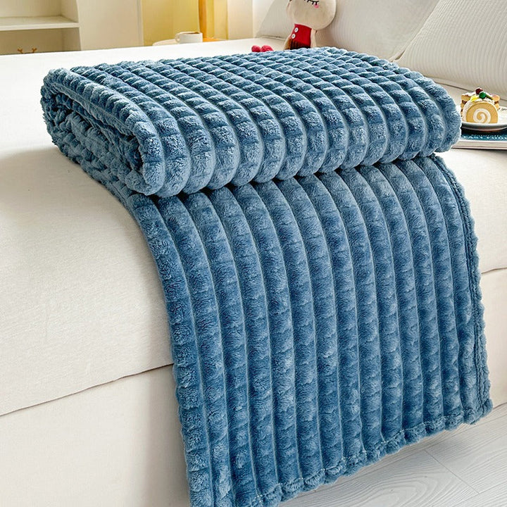 Ridge Textured Plush Throw Blanket for Naps and Chilly Evenings | Ridge Texture for Cosy Naps | Throw Blankets