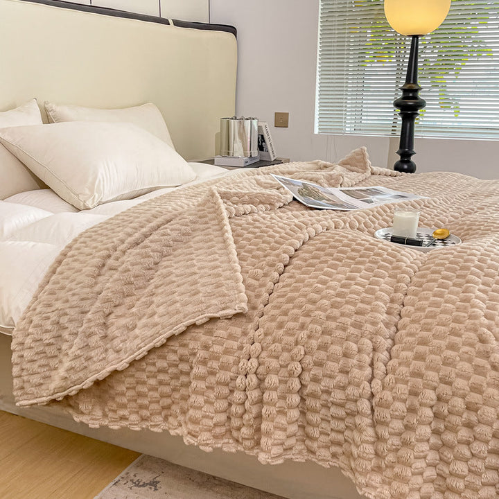 Luxurious Textured Plush Throw Blanket in Five Fresh Colours | Textured Plush in Fresh Shades | Throw Blankets