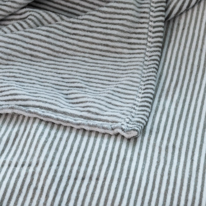 Soft Striped Cotton Throw Blanket in Grey 67 x 49 Inches | Striped Cotton Comfort in Grey | Cotton Blankets