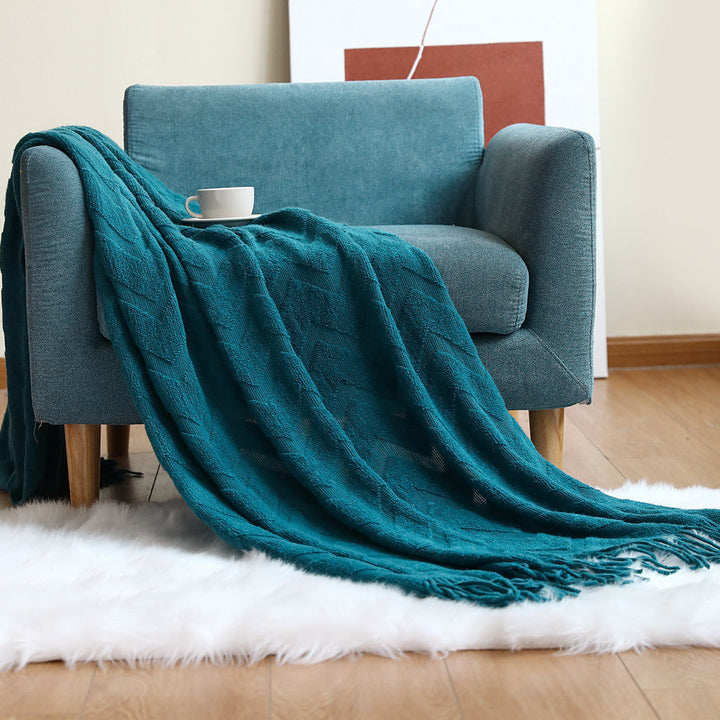 Cozy Textured Throw Blanket in Six Colours for Sofa and Bed | Textured Warmth Without Overheating | Throw Blankets