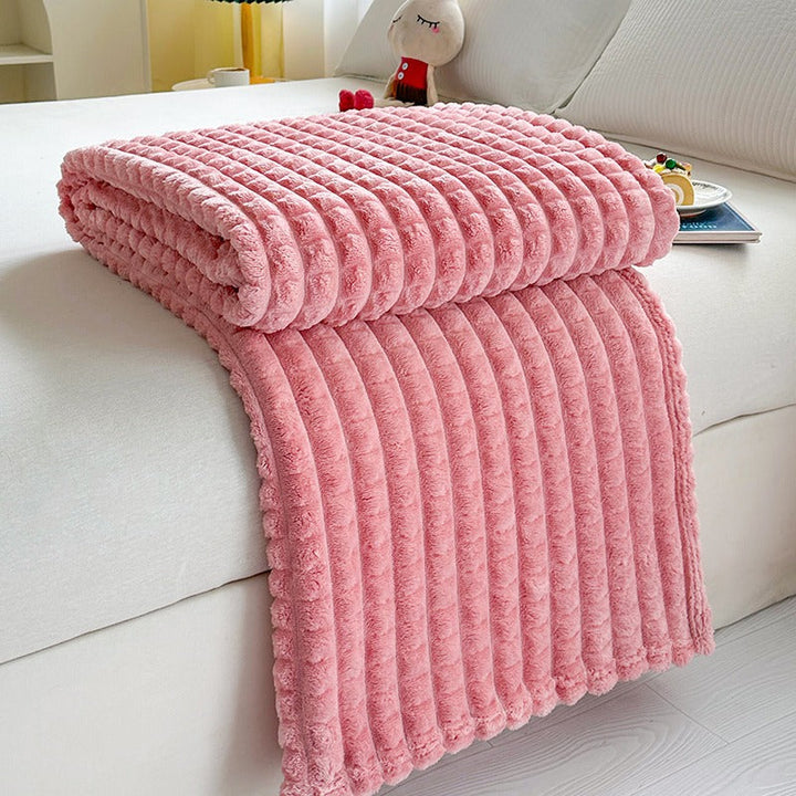Ridge Textured Plush Throw Blanket for Naps and Chilly Evenings | Ridge Texture for Cosy Naps | Throw Blankets