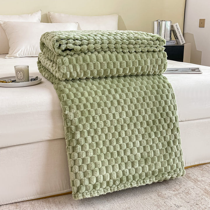 Luxurious Textured Plush Throw Blanket in Five Fresh Colours | Textured Plush in Fresh Shades | Throw Blankets