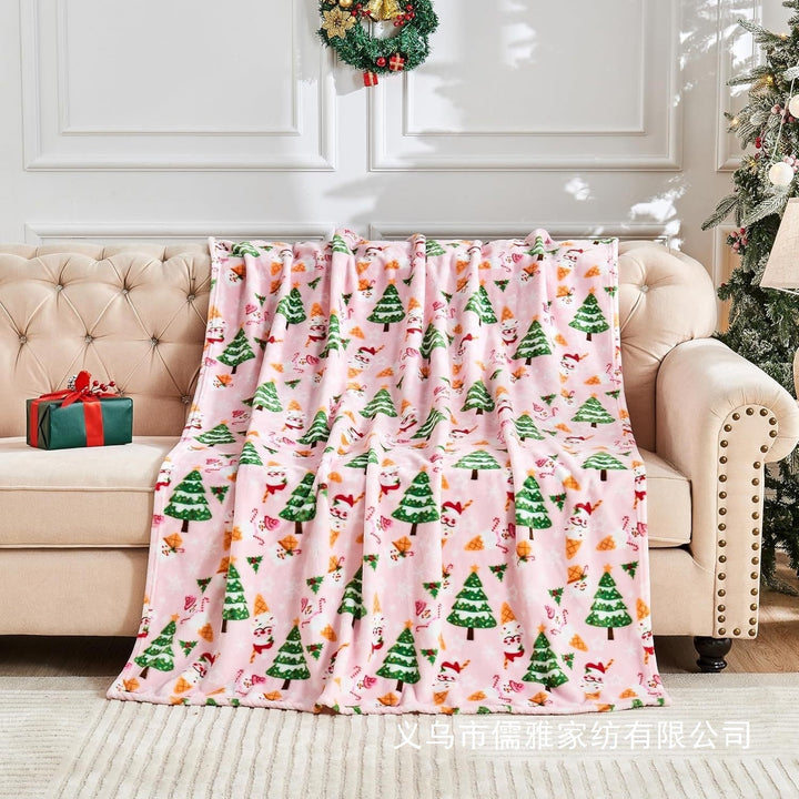 Flannel Christmas Blanket in Pink, Leopard, Cow and Festive Prints | Festive Flannel Blanket in Fun Prints | Throw Blankets