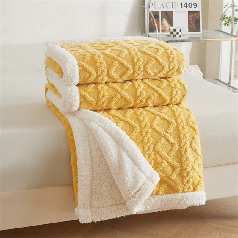 Velvety Microfiber Throw Blanket in Apricot Green and Rose | Velvety Microfiber for Relaxed Evenings | Throw Blankets