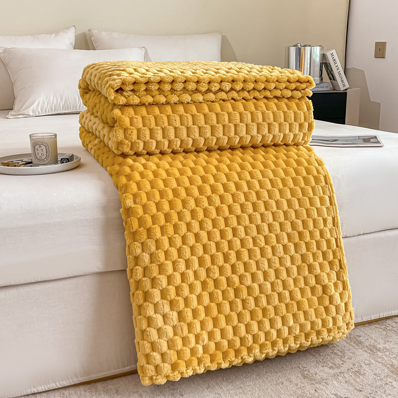 Luxurious Textured Plush Throw Blanket in Five Fresh Colours | Textured Plush in Fresh Shades | Throw Blankets