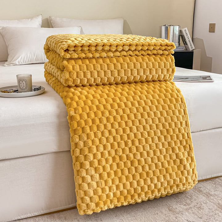 Luxurious Textured Plush Throw Blanket in Five Fresh Colours | Textured Plush in Fresh Shades | Throw Blankets