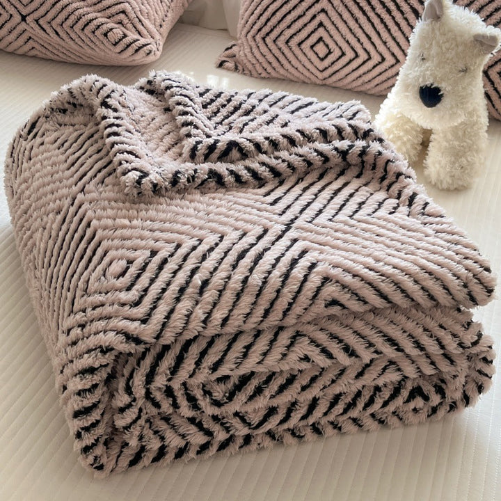 Geometric Pattern Decorative Throw Blanket for Bed and Sofa | Geometric Pattern Comfort | Throw Blankets