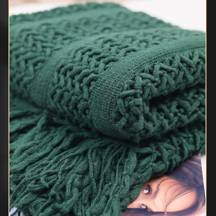 Handcrafted Style Textured Knit Throw Blanket in Soft Colours | Handcrafted Knit with Detail | Throw Blankets