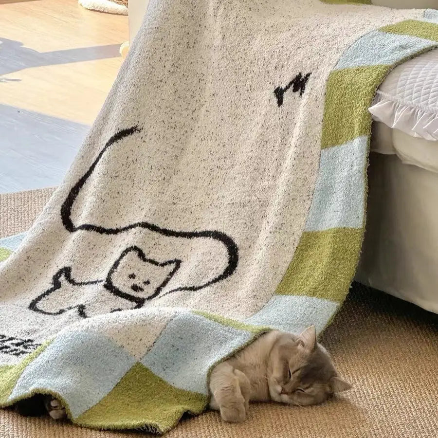 Puppy Velvet Baby Blanket with Cartoon Knitted Design | Soft Puppy Blanket for Naps | Baby Blankets