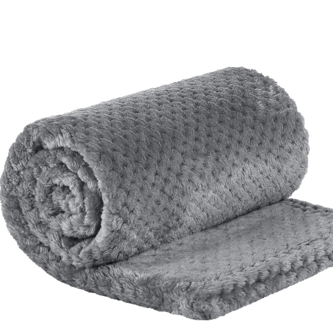 Ultra Soft Plush Throw Blanket in Grey and Blue for Movie Nights | Plush Softness for Movie Nights | Throw Blankets