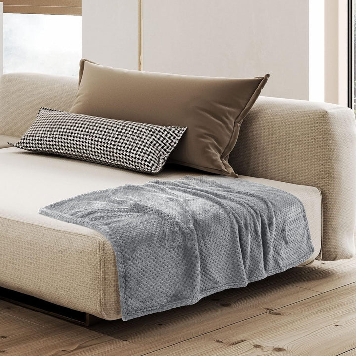 Ultra Soft Plush Throw Blanket in Grey and Blue for Movie Nights | Plush Softness for Movie Nights | Throw Blankets