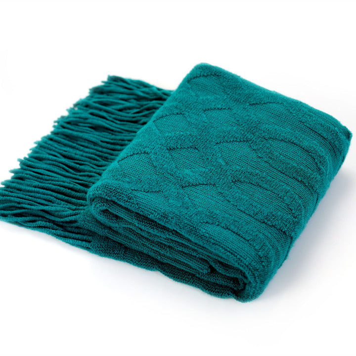 Premium Textured Knit Blanket for Indoor and Outdoor Use | Textured Knit Style in Six Colours | Throw Blankets