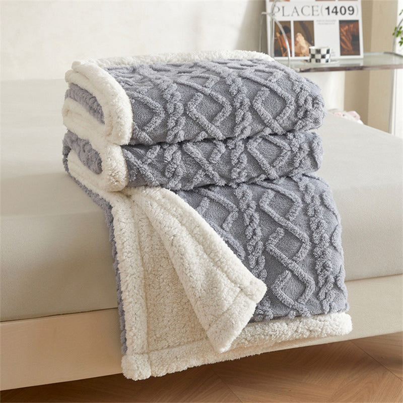 Velvety Microfiber Throw Blanket in Apricot Green and Rose | Velvety Microfiber for Relaxed Evenings | Throw Blankets