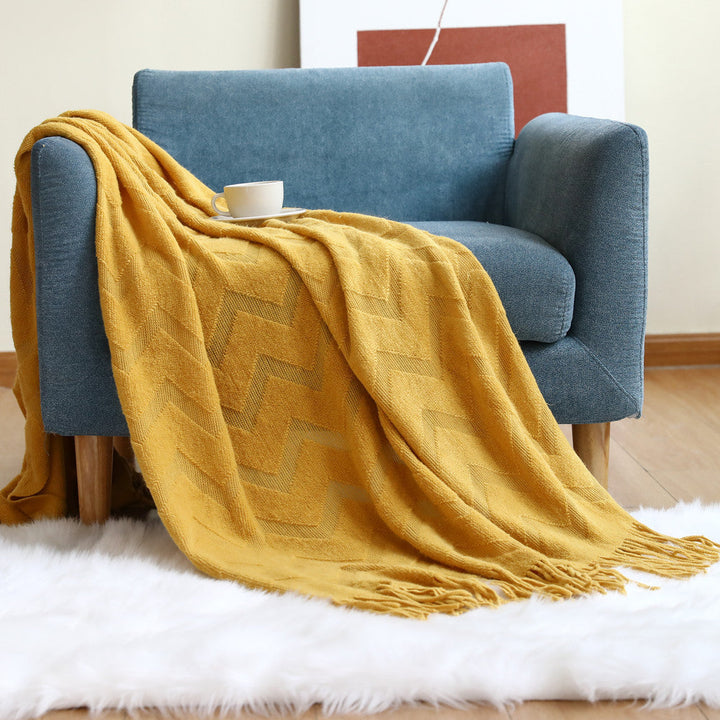 Cozy Textured Throw Blanket in Six Colours for Sofa and Bed | Textured Warmth Without Overheating | Throw Blankets