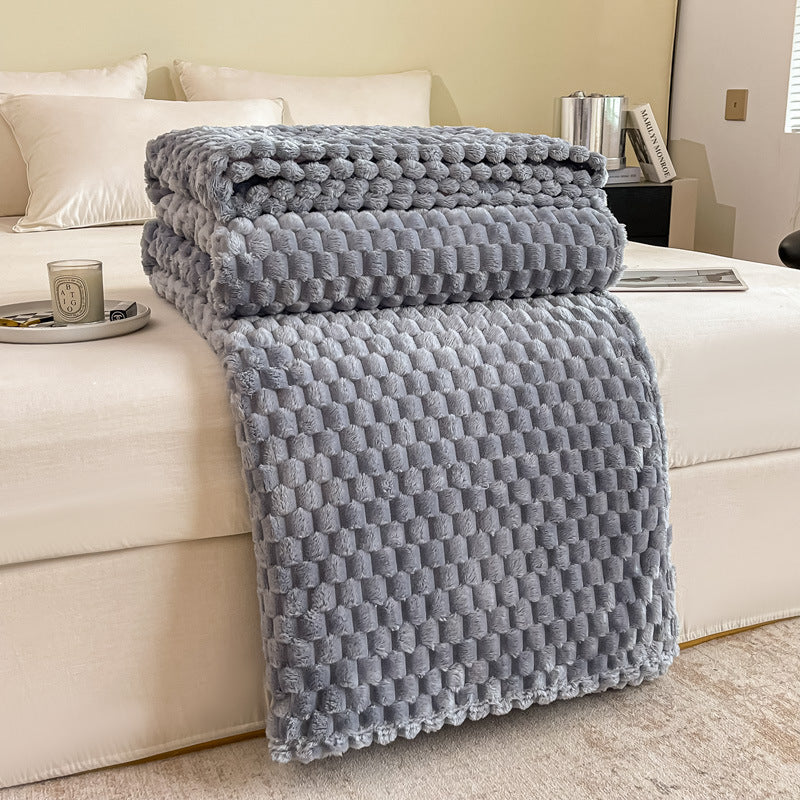Luxurious Textured Plush Throw Blanket in Five Fresh Colours | Textured Plush in Fresh Shades | Throw Blankets