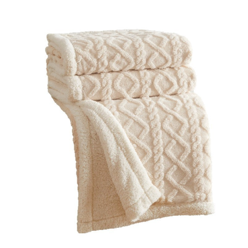 Velvety Microfiber Throw Blanket in Apricot Green and Rose | Velvety Microfiber for Relaxed Evenings | Throw Blankets