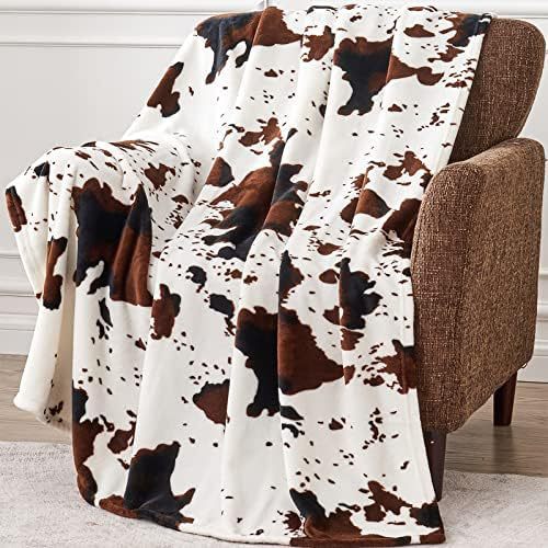 Flannel Christmas Blanket in Pink, Leopard, Cow and Festive Prints | Festive Flannel Blanket in Fun Prints | Throw Blankets