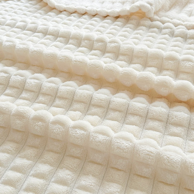 Ridge Textured Plush Throw Blanket for Naps and Chilly Evenings | Ridge Texture for Cosy Naps | Throw Blankets