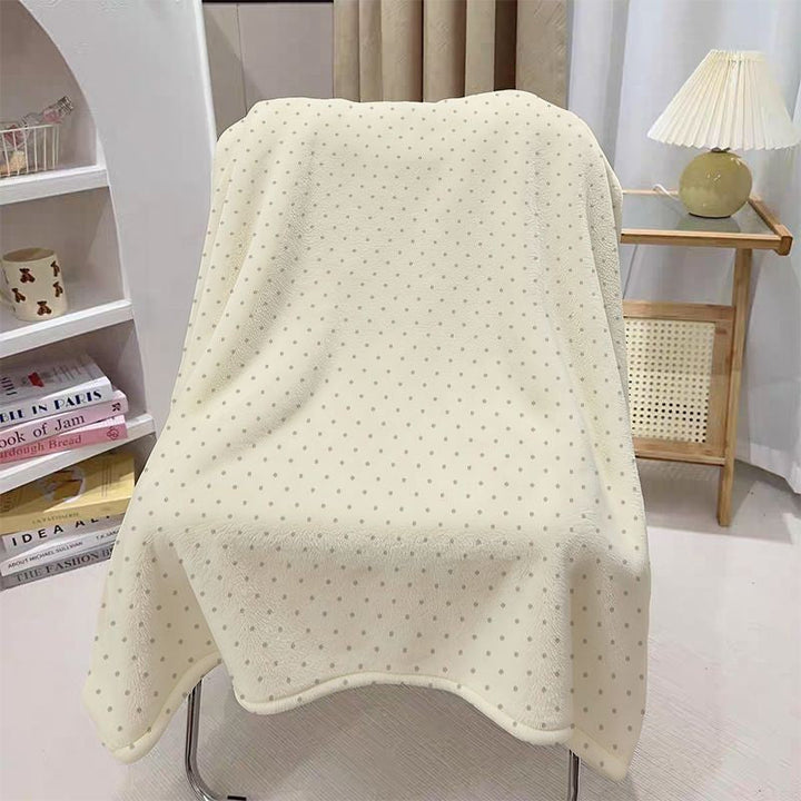 Cozy Dot Pattern Plush Throw Blanket for Sofa and Bed | Dotted Plush Comfort at Home | Throw Blankets