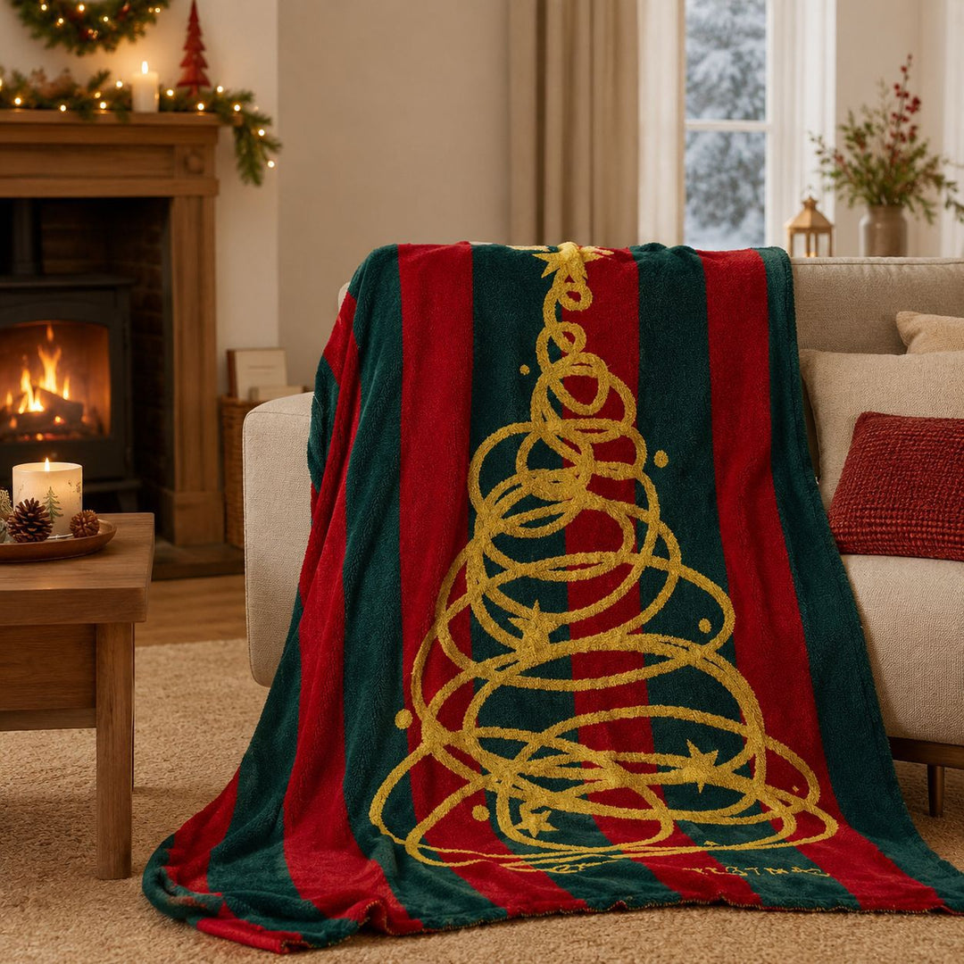 Holiday Snowflake Throw Blanket in Soft Fabric for Sofa and Bed | Festive Snowflake Winter Warmth | Throw Blankets