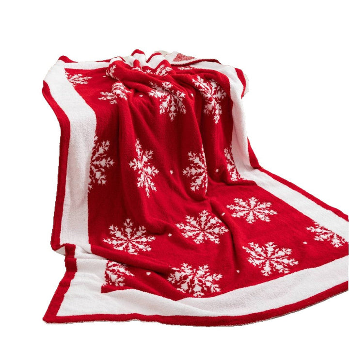 Holiday Snowflake Throw Blanket in Soft Fabric for Sofa and Bed | Festive Snowflake Winter Warmth | Throw Blankets