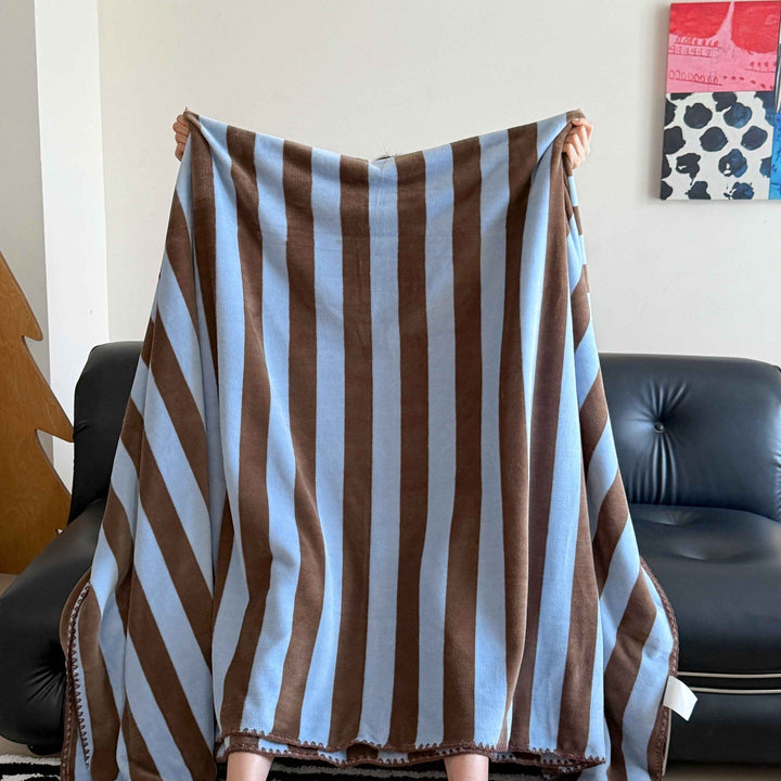Animal and Check Print Throw Blanket in Leopard Red and Blue | Playful Prints for Cosy Spaces | Throw Blankets
